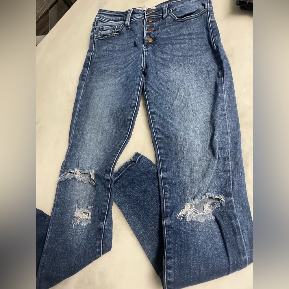 Skinny jeans high waisted ripped